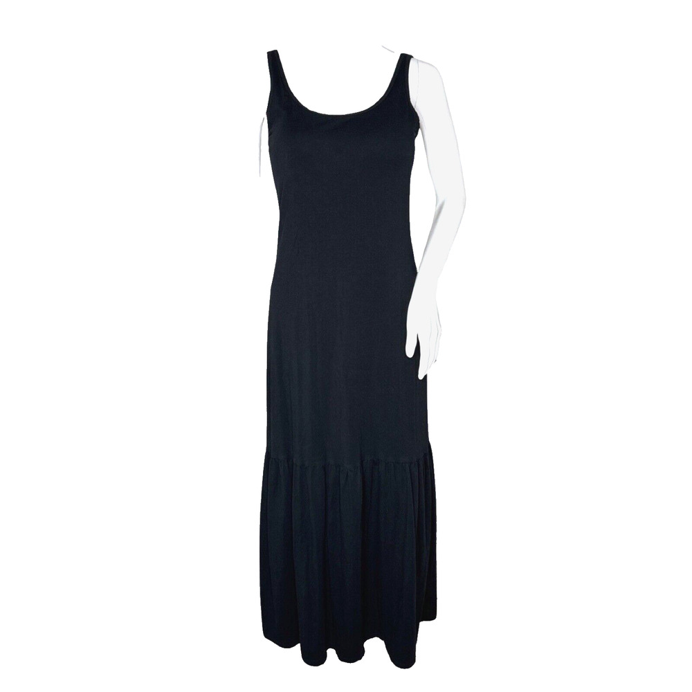Tomas Maier x Uniqlo Dress‎ Womens Small Black Tiered Midi Neutral Minimalist